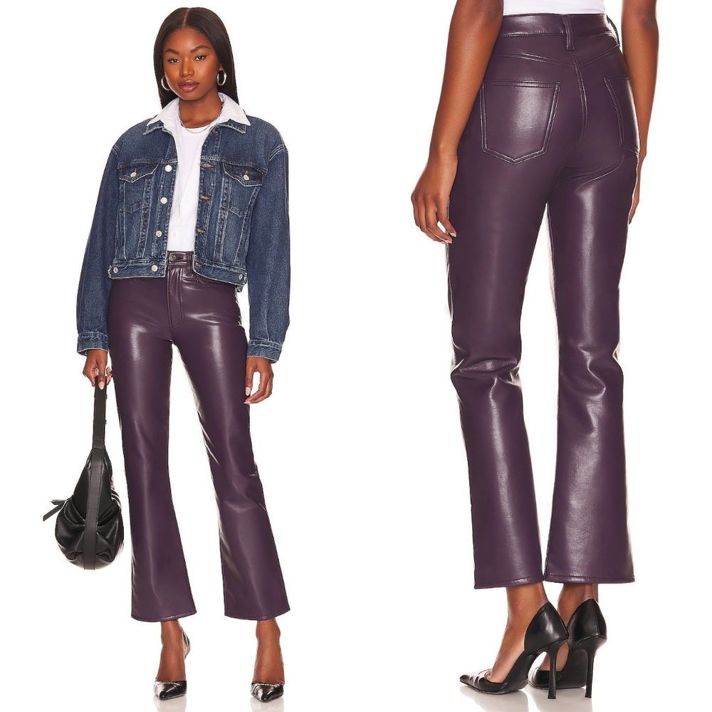 NWOT AGOLDE Recycled Leather Relaxed Boot Cut in Night Shade Size 25